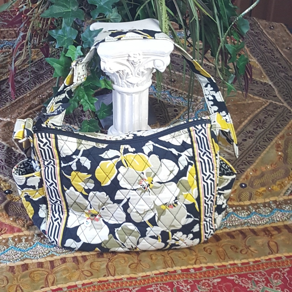 Vera Bradley yellow/black floral bag - Picture 4 of 7